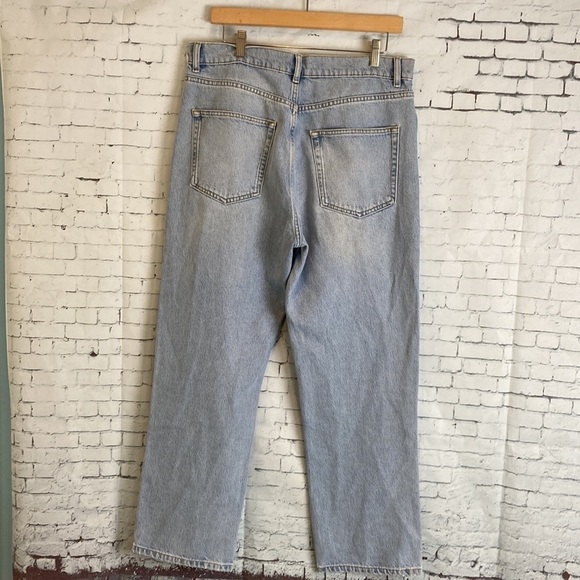 Reformation Baggy Jeans Light Wash Tahoe Rigid Denim Button Fly 10157 Jeans 31 - Picture 4 of 16